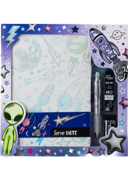 Serve Deep Defter Seti Uzay Serisi Beyaz