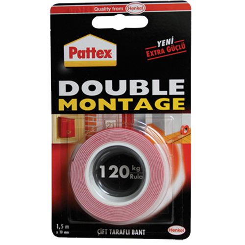 Pattex Çift Taraflı Montaj Bandı 120Kg 1.5Mx19Mm
