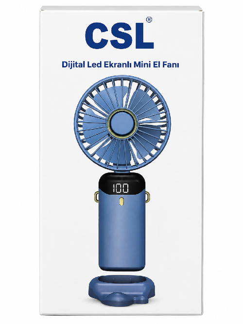 Csl Dijital Led Ekranlı Mini El Fanı Şarjlı F100
