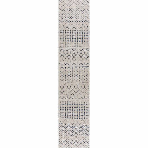 Buraa Ivory Tribal Machine Woven Polypropylene Area Rug