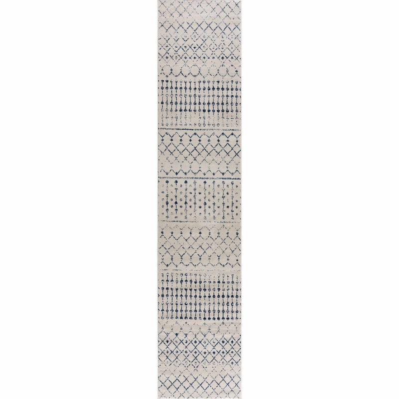 Buraa Ivory Tribal Machine Woven Polypropylene Area Rug