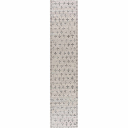 Cozuu Gray Cross Machine Woven Polypropylene Area Rug