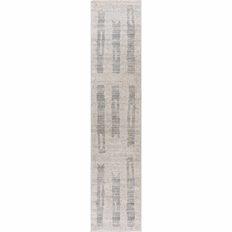 Kafie Gray Abstract Machine Woven Polypropylene Area Rug