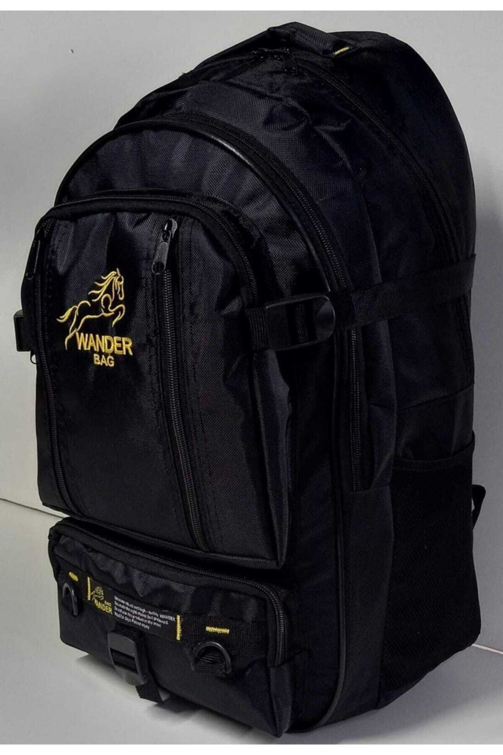 55 Litre Körüksüz Çok Gözlü Okul-kampçı-seyahat-dağcı-outdoor Sırt Çantası Wander Siyah