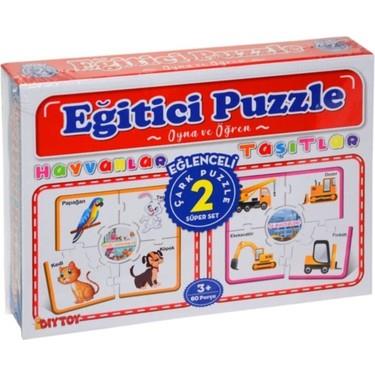 Dıytoy Çark Eğitici Puzzle Hayvanlar-Taşıtlar 1963