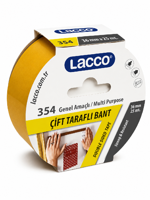 Lacco Çift Taraflı Bant 354 Genel Amaçlı 36Mmx25Mt