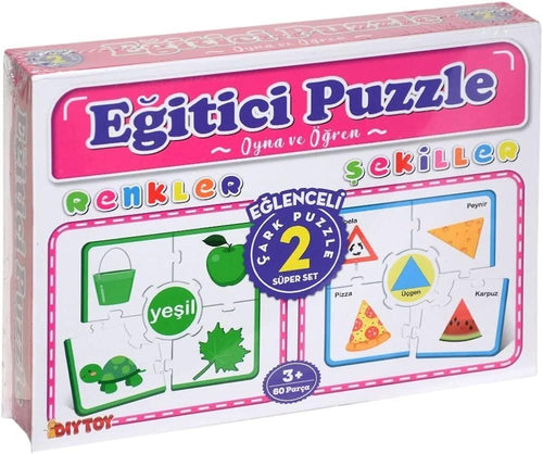 Dıytoy Çark Eğitici Puzzle Renkler-Şekiller Cp1949