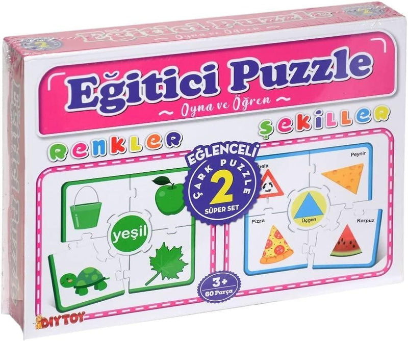 Dıytoy Çark Eğitici Puzzle Renkler-Şekiller Cp1949