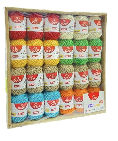 Bubu Renkli Jüt İp 10M 6 Natural+18 Renkli