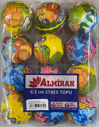Almiran Stres Topu 6.3Cm -12 Karakter Desenli
