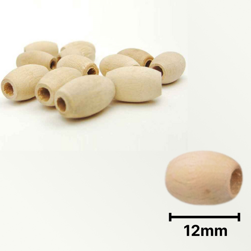 Esmay Ahşap Boncuk Sade 1kg 12mm Oval