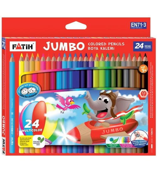 Fatih Kuru Boya Karton Kutu Jumbo Tam Boy 24 Renk