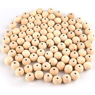 Ahşap Boncuk Cilalı 500Gr 18Mm Yuvarlak