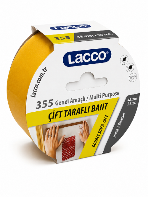 Lacco Çift Taraflı Bant 355 Genel Amaçlı 48Mmx25Mt