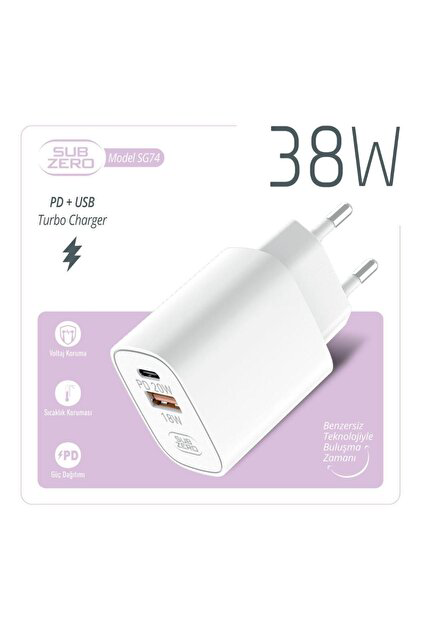 Subzero SG74 38W Pd+Usb Turbo Şarj Kafa