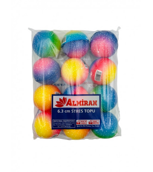 Almiran Stres Topu 6.3Cm -12 3d Desenli