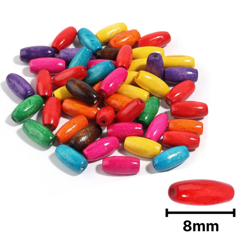 Ahşap Boncuk Renkli 8Mm Oval B3465