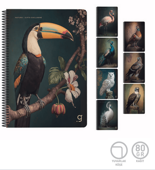 Gıpta A4 Defter Natura Defter Spiralli 80Yp Kareli