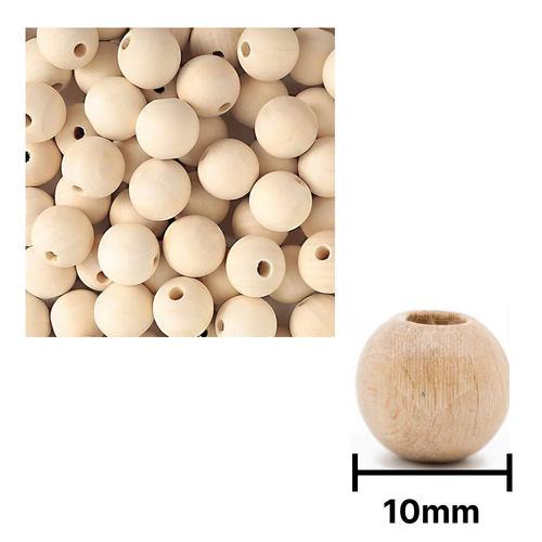 Ahşap Boncuk Sade 1Kg 10Mm Yuvarlak