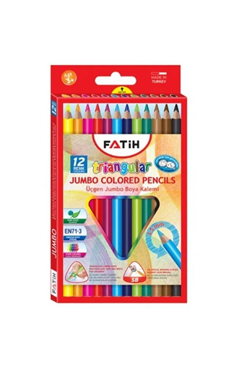 Fatih M.CRAFT Jumbo Üçgen K.Boya 12 Renk Çantalı