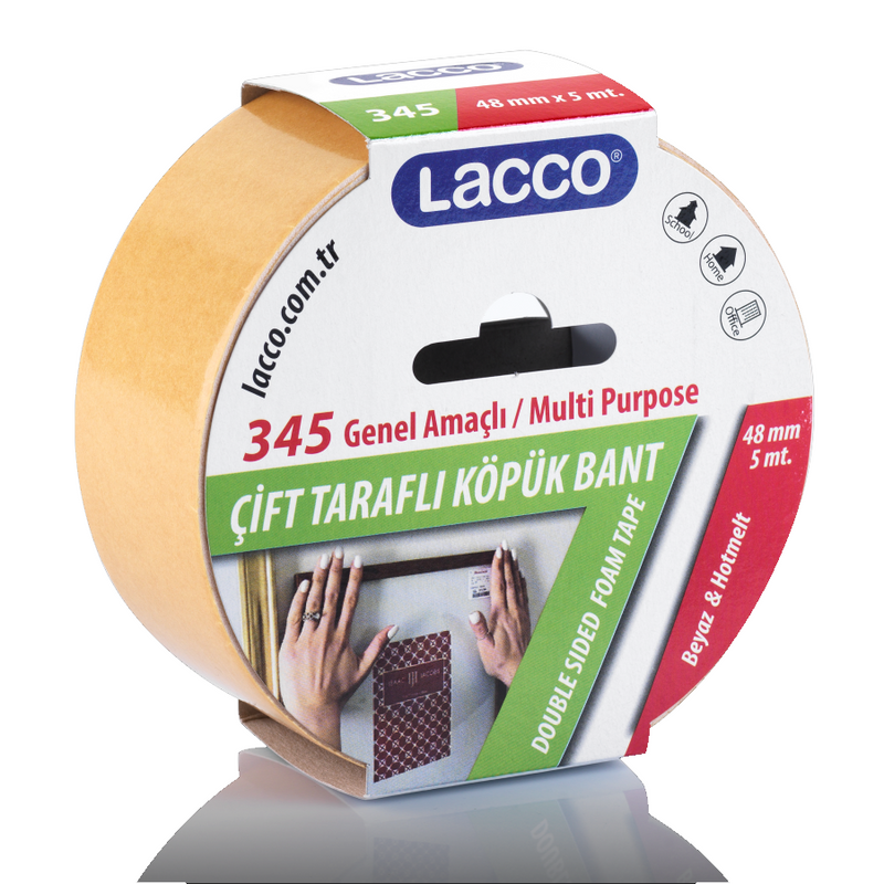 Lacco Çift Taraflı Köpük Bant 48Mmx5M  345