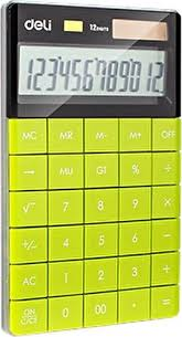 Deli Hesap Makinesi 12 digit Yeşil