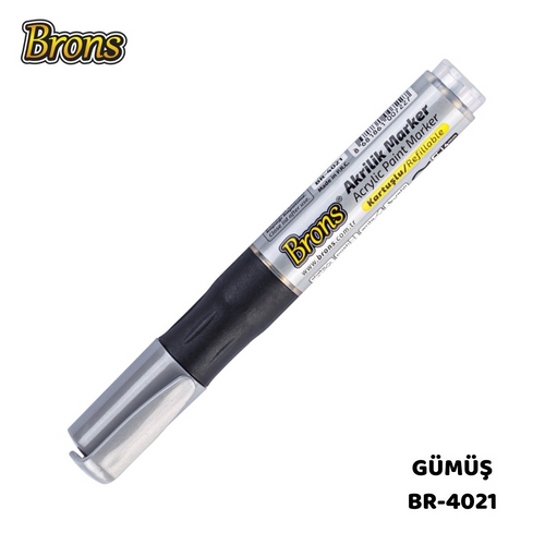 Brons Akrilik Marker Kalem Gümüş