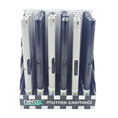 Nerox Mutfak Çakmağı Lüks Çubuk Siyah Gri NRX-404B