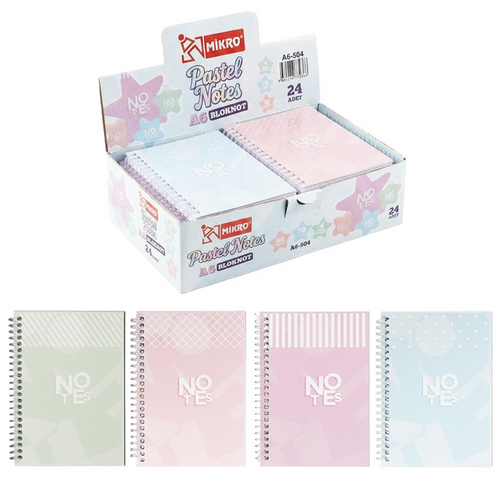 Mikro A6-504 Bloknot 50syf Soft Pastel Series