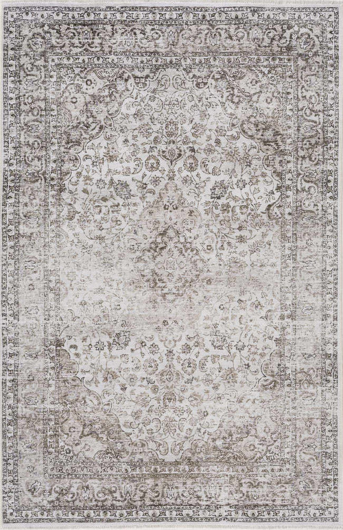 Bbavpe Brown Oriental Washable Polyester Area Rug