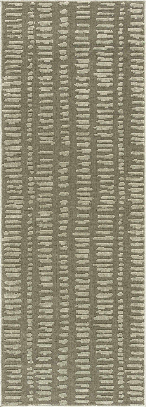 Green Abstract Machine Woven Polyester Area Rug