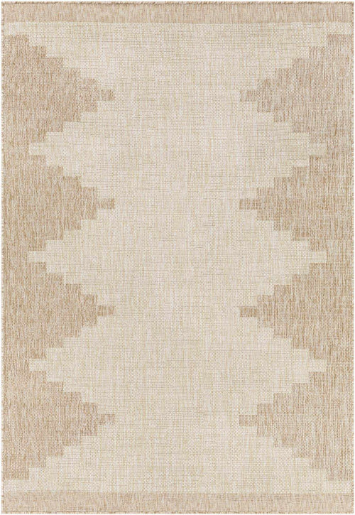 Saxi Beige Diamond Outdoor Machine Woven Polypropylene Area Rug