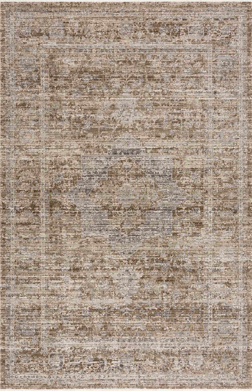 Sihea Beige Vintage Oriental Washable Outdoor Polyester Area Rug