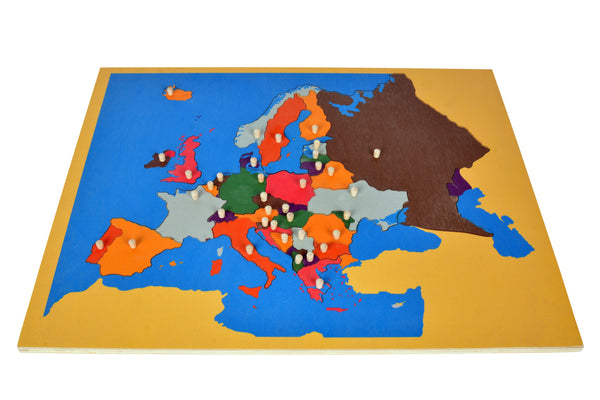 Avrupa Kıtası Puzzle Ve Çalışma Kartları - Doğal Ahşap Montessori Eğitim Aracı