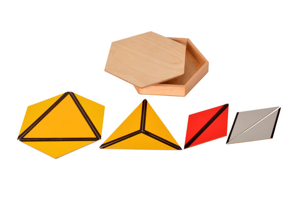 Yapıcı Üçgenler set4 (Büyük altıgen) - Doğal Ahşap Montessori Eğitim Aracı