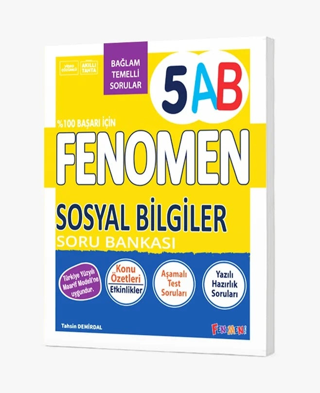 Fenomen Okul Yayınları 5. Sınıf Sosyal Bilgiler A-B Soru Bankası (Bağlam Temelli)