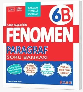 Fenomen Okul Yayınları 6. Sınıf Paragraf B Soru Bankası (Bağlam Temelli)