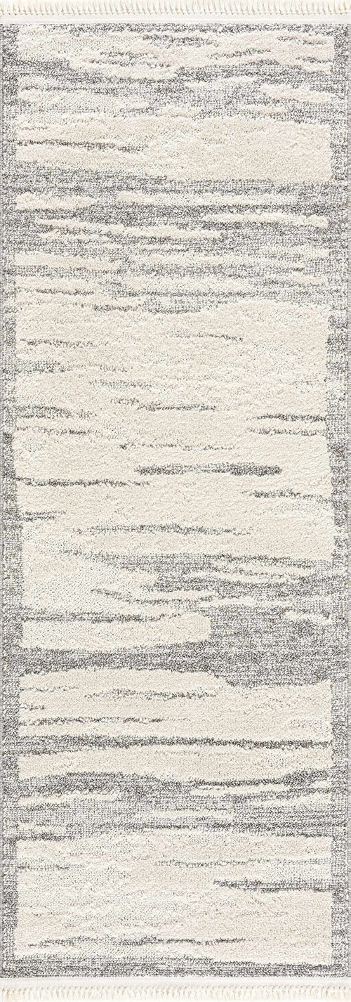 Foroe Beige Abstract Machine Woven Polypropylene Area Rug