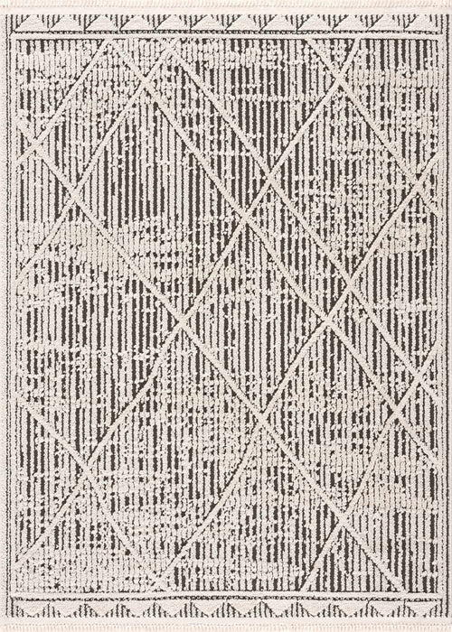 Mulu Beige Geometric Machine Woven Polypropylene Area Rug