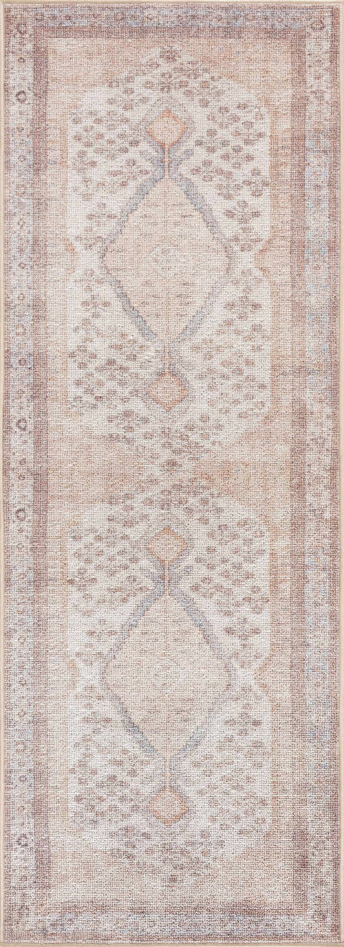 Wopea Medallion Modern Washable Machine Woven Area Rug with Durable Polyurethane