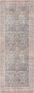 Dehai Red Oriental Washable Machine Woven Area Rug with Durable Polyurethane Bac