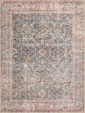 Dehai Red Oriental Washable Machine Woven Area Rug with Durable Polyurethane Bac