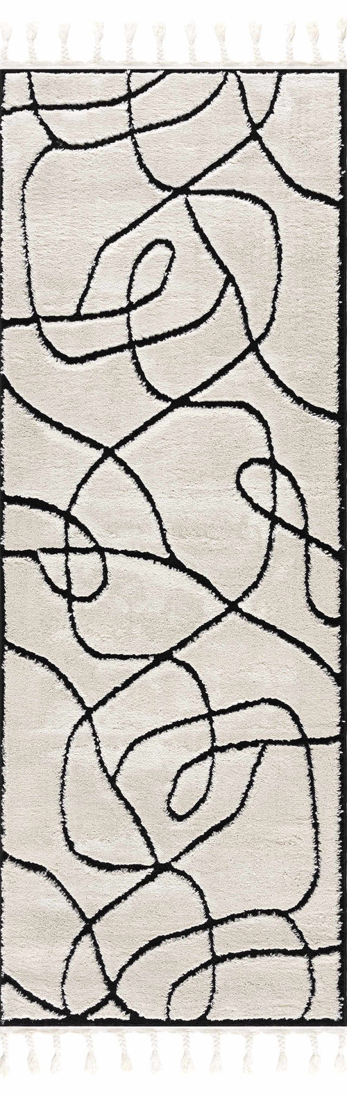 Hilue Beige Abstract Machine Woven Polypropylene Area Rug