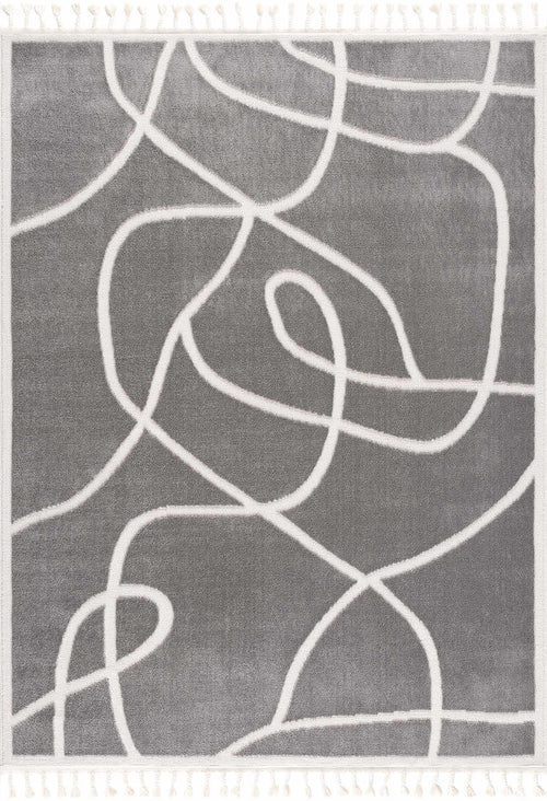Dorae Beige Trellis Machine Woven Polypropylene Area Rug