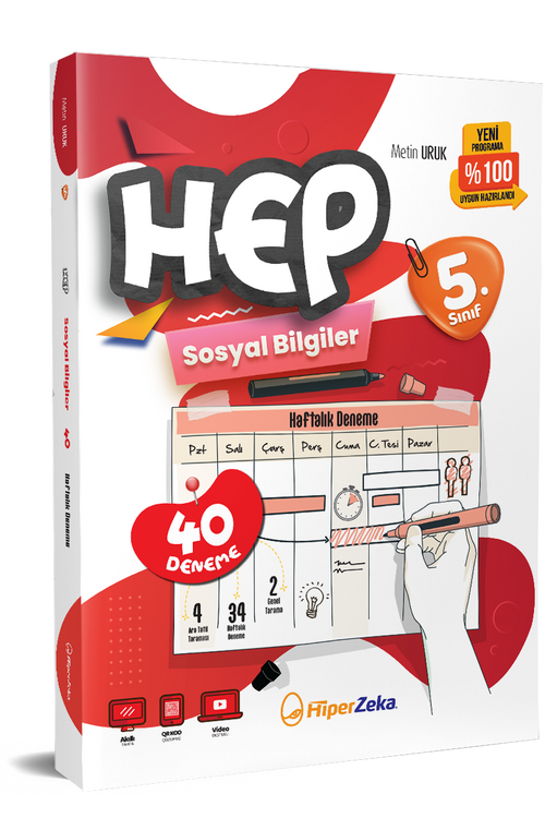 Hiper Zeka 5. Sınıf HEP Sosyal Bilgiler Haftalık Deneme Föyleri 160 Sayfa