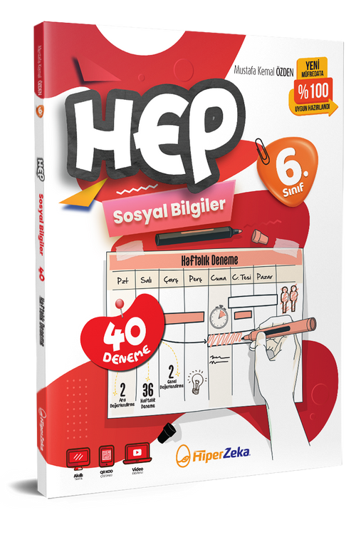 Hiper Zeka 6. Sınıf HEP Sosyal Bilgiler Haftalık Deneme Föyleri 160 Sayfa