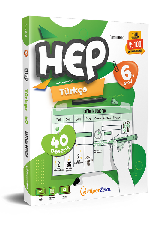 Hiper Zeka 5. Sınıf HEP Türkçe Haftalık Deneme Föyleri 320 Sayfa
