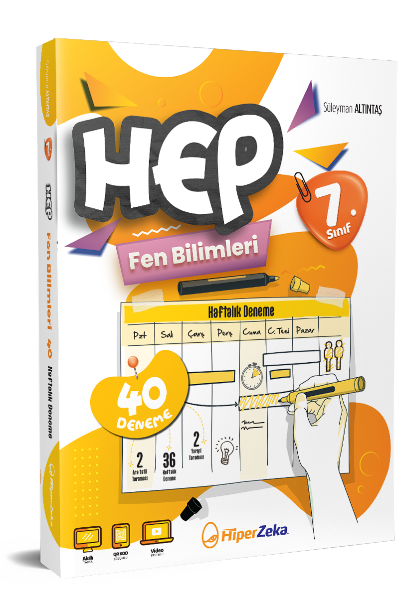 Hiper Zeka 7. Sınıf HEP Fen Bilimleri Haftalık Deneme Föyleri 320 Sayfa