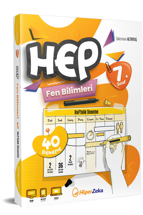 Hiper Zeka 7. Sınıf HEP Fen Bilimleri Haftalık Deneme Föyleri 320 Sayfa
