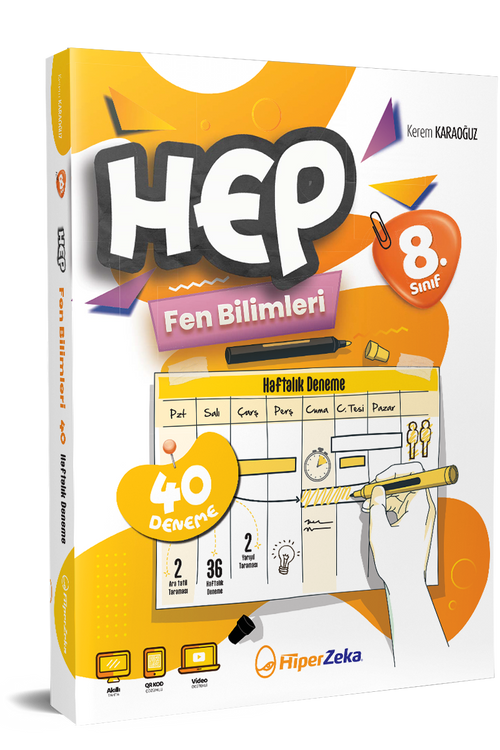 Hiper Zeka 8. Sınıf HEP Fen Bilimleri Haftalık Deneme Föyleri 320 Sayfa